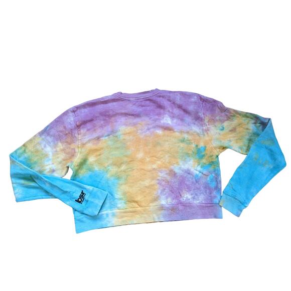 BSR By Samii Ryan | Don’t Play Me Multicolor Tie Dye Cropped Sweatshirt M - Picture 3 of 4